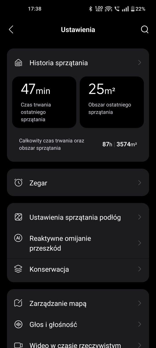 Robot sprzątający Roborock s7 v MAX V odkurzacz przepracowal 87h