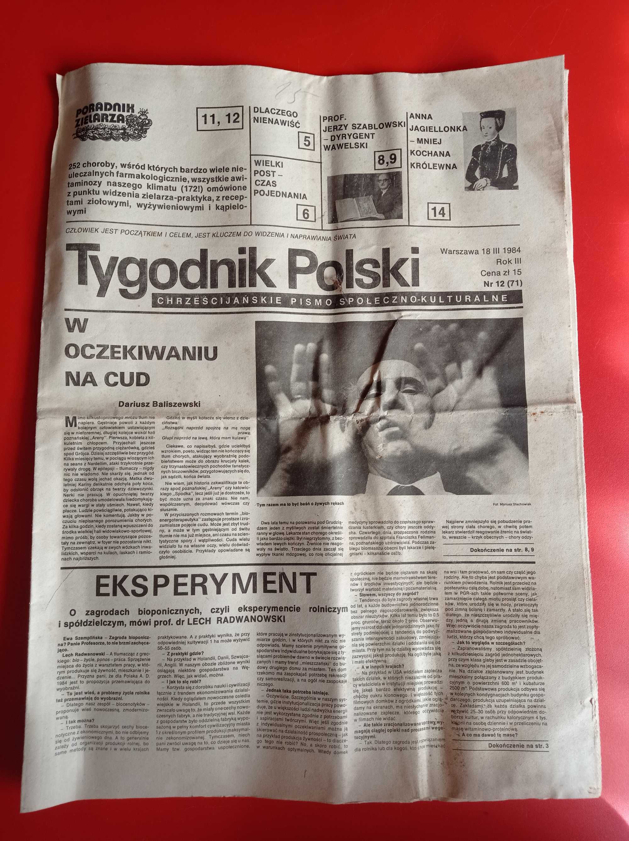 Tygodnik Polski, nr 12/1984, 18 marca 1984