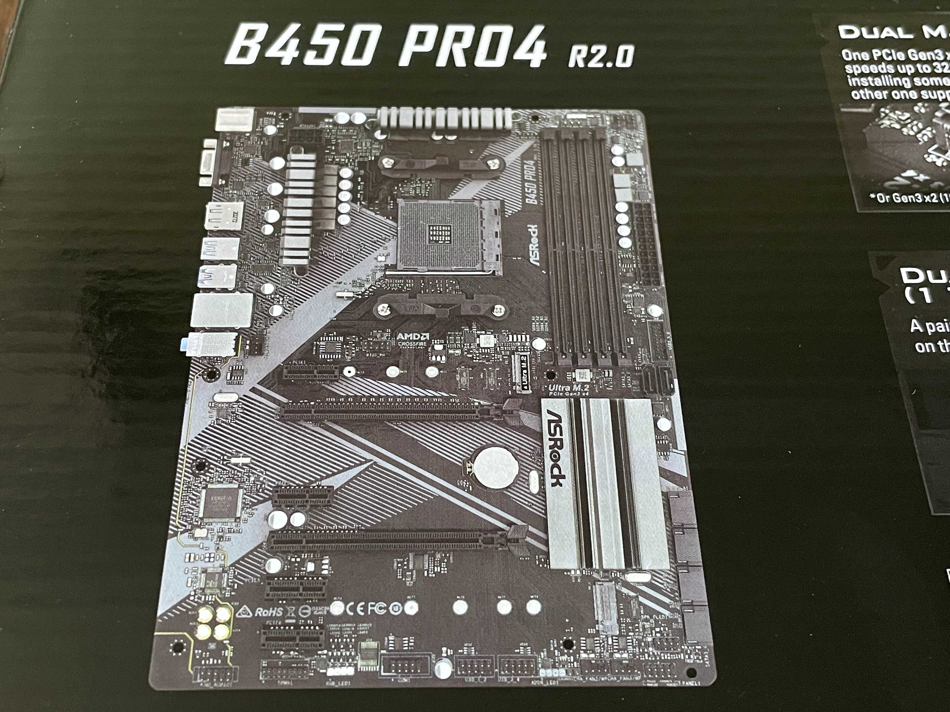 Материнская плата ASRock B450 Pro4 R2.0 (sAM4, AMD B450)