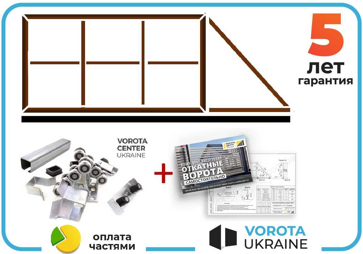 Ворота Звари сам, Каркас відкатних воріт, TETRIX (КСС) Откатрые ворота