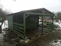 Domek z tarasem, domek narzedziowy, ogrodowy 4x3 z tarasem 4x3, montaż