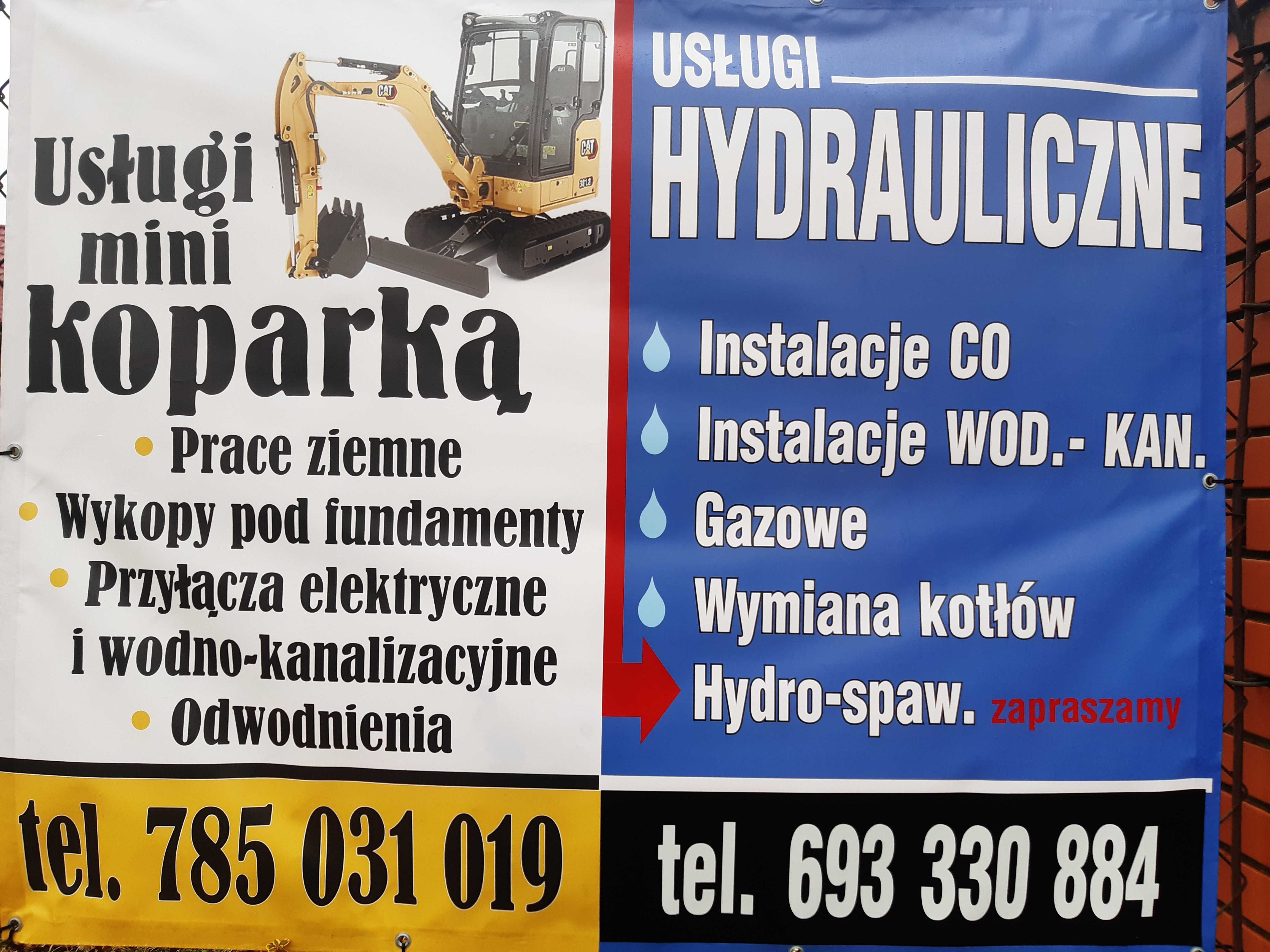 Usługi minikoparką ,Usługi Hydrauliczne  Zdunska Wola,Szadek,Poddębice