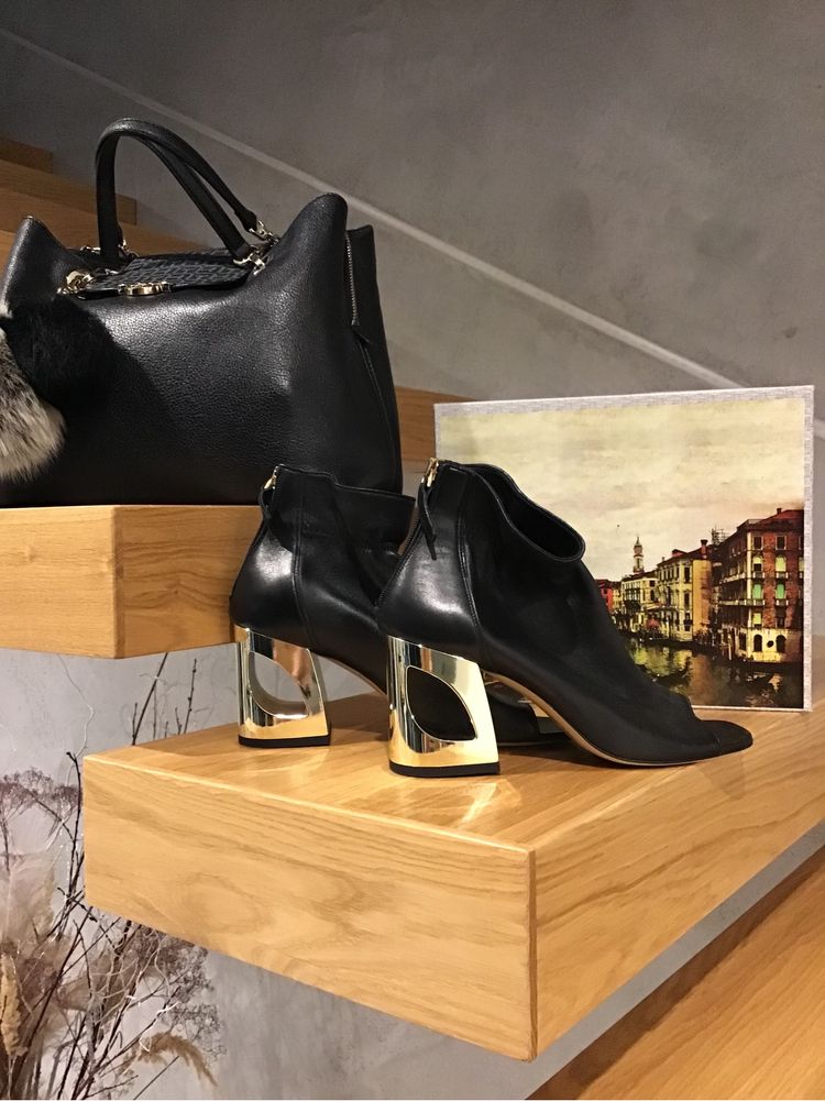 Skórzane  buty, botki bez palcy na zameczek rozmiar 40  venezia