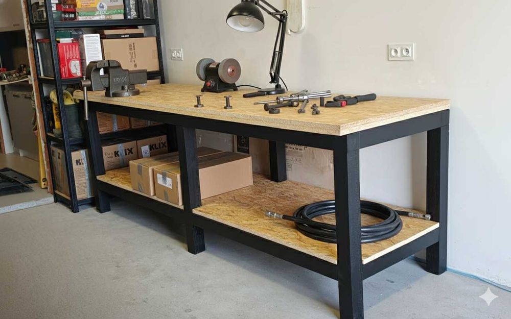 Solidny stół warsztatowy 250x85– mocny, stabilny , idealny do garażu