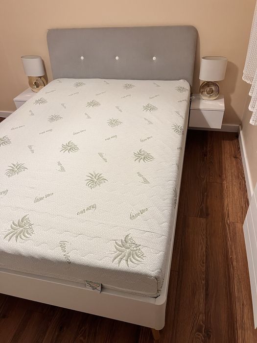 Łóżko rauch kolding 140x200cm plus materac janpol helio premium zestaw