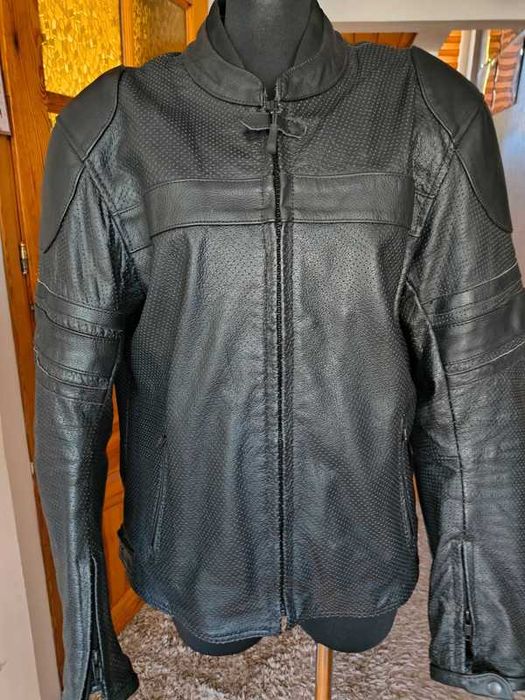 Skórzana kurtka motocyklowa czarna rozmiar XL