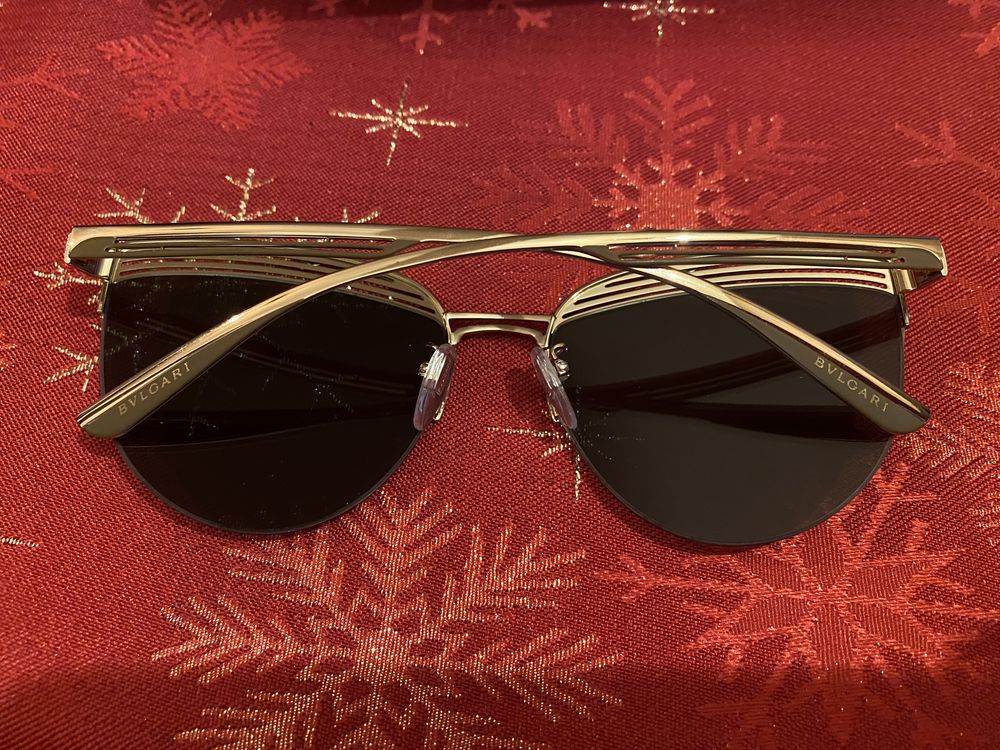 Okulary przeciwsłoneczne Bvlgari lustrzane złote