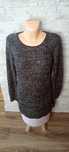 Sweter gruby damski z cekinami szary S/36 Camaïeu