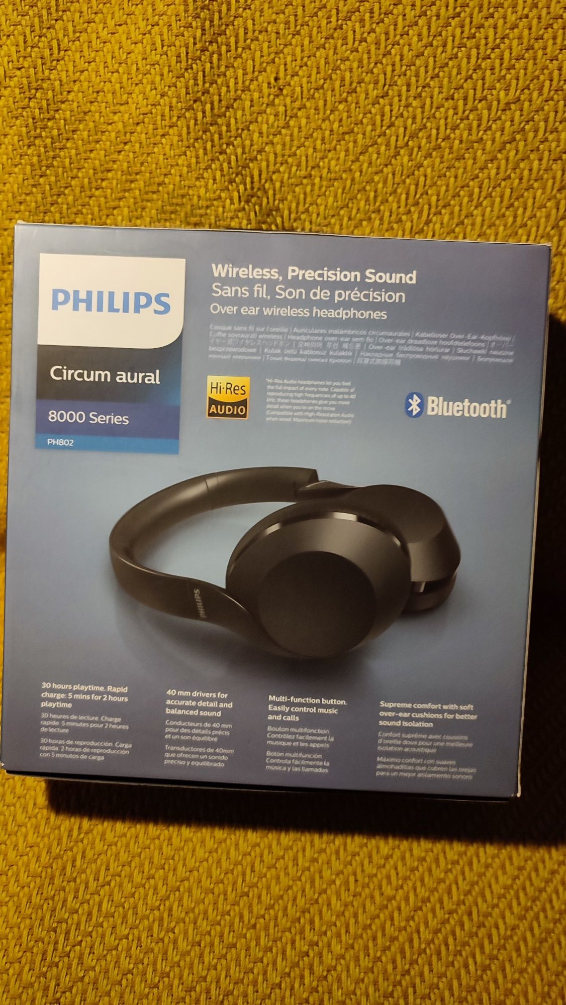 Słuchawki BLUETOOTH PHILIPS TAPH802BK nauszne . Czarne 
Słuchaw