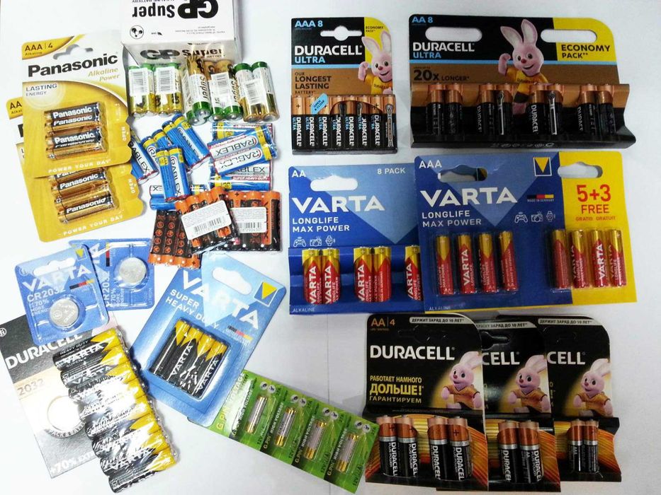 Батарейки AA AAA R20 R14 CR2032 CR2025 Крона AG13 AG10 626 D 27A та ін