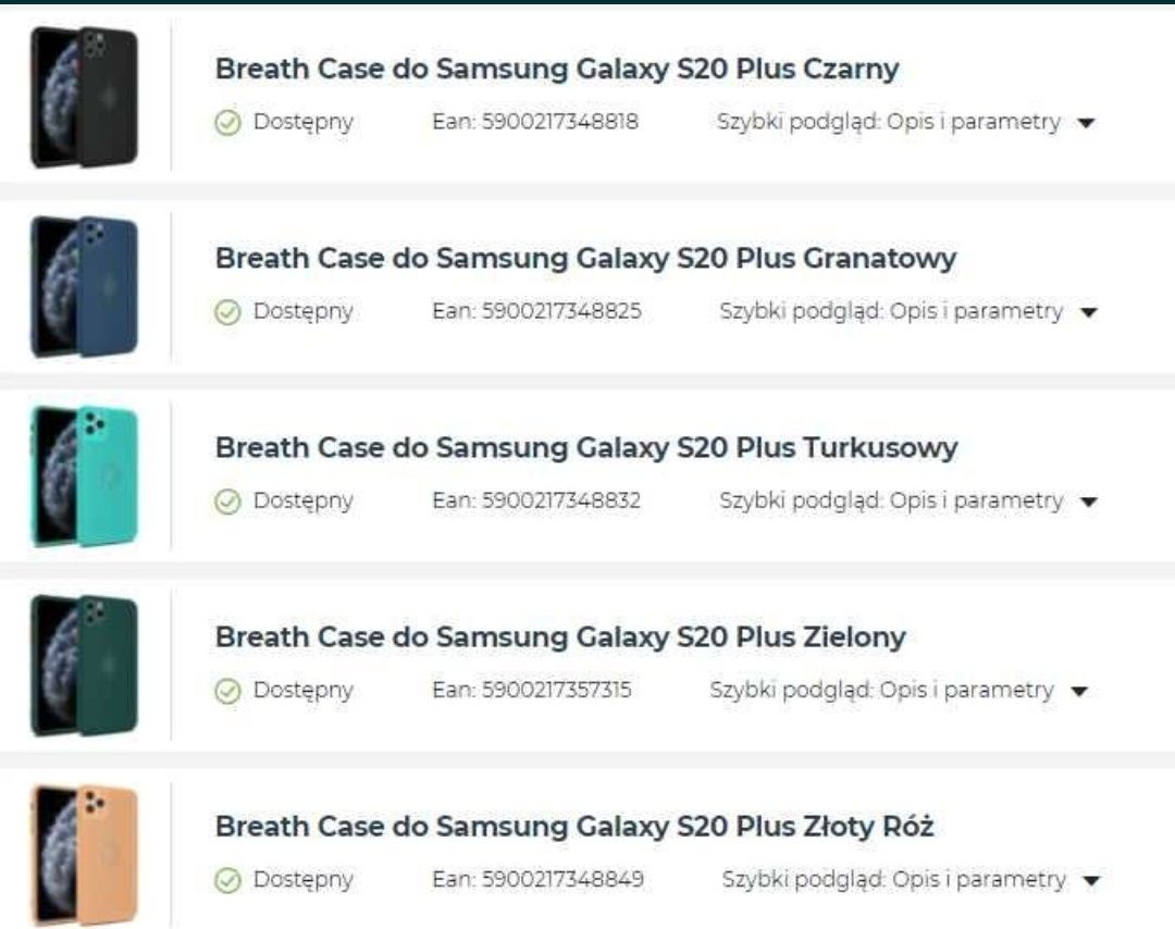 Etui Breath Case do Samsung Galaxy S20 Plus ( 5 kolorów)