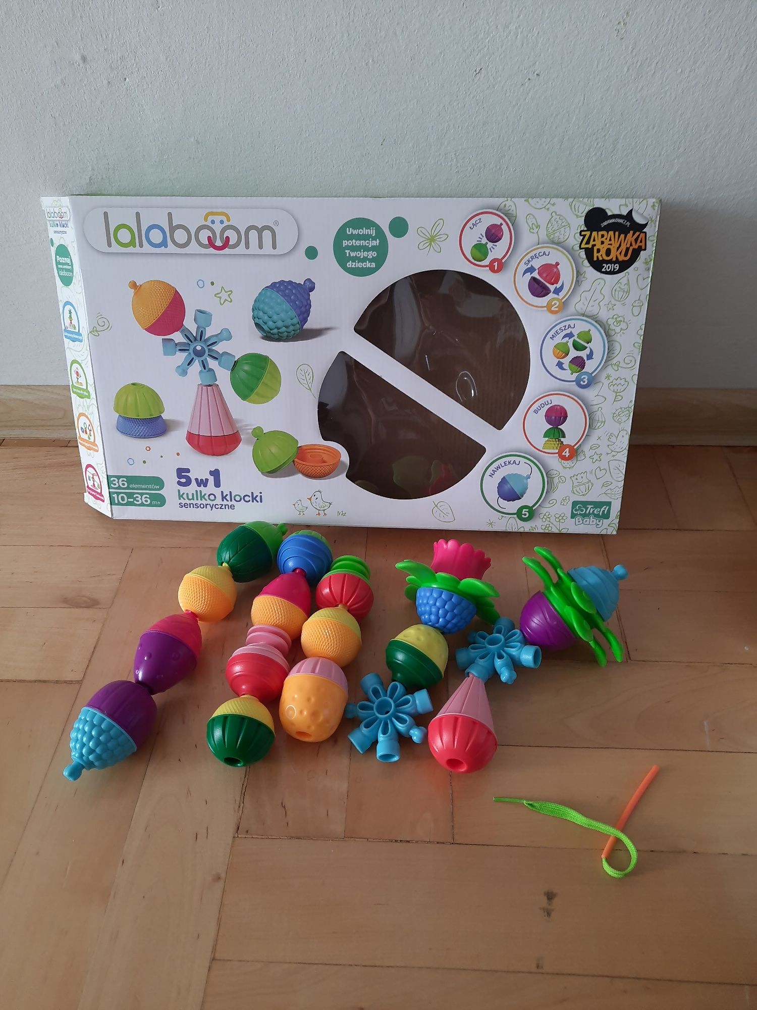 Kulko klocki jak Montessori trefl Lalaboom 36 sensory gratis