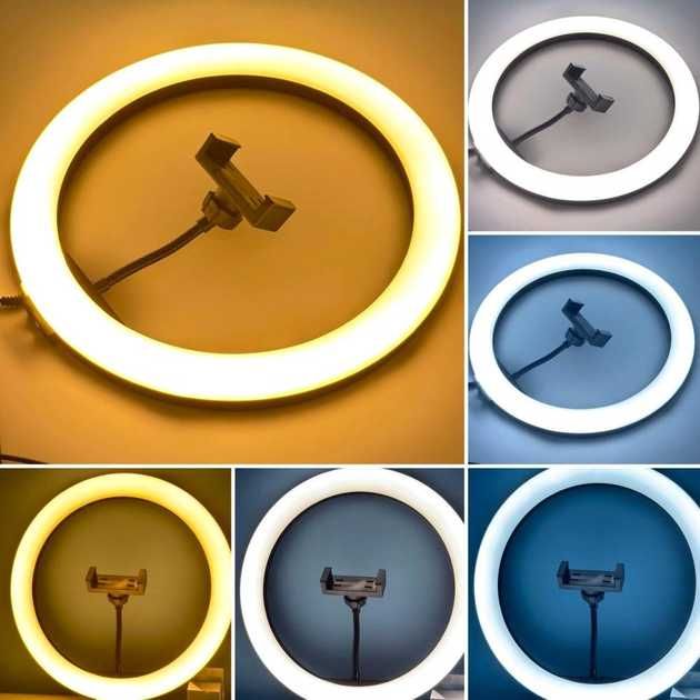 Кольцевая Led Лампа диаметр 33 см LJJ-33 с крепление для телефона