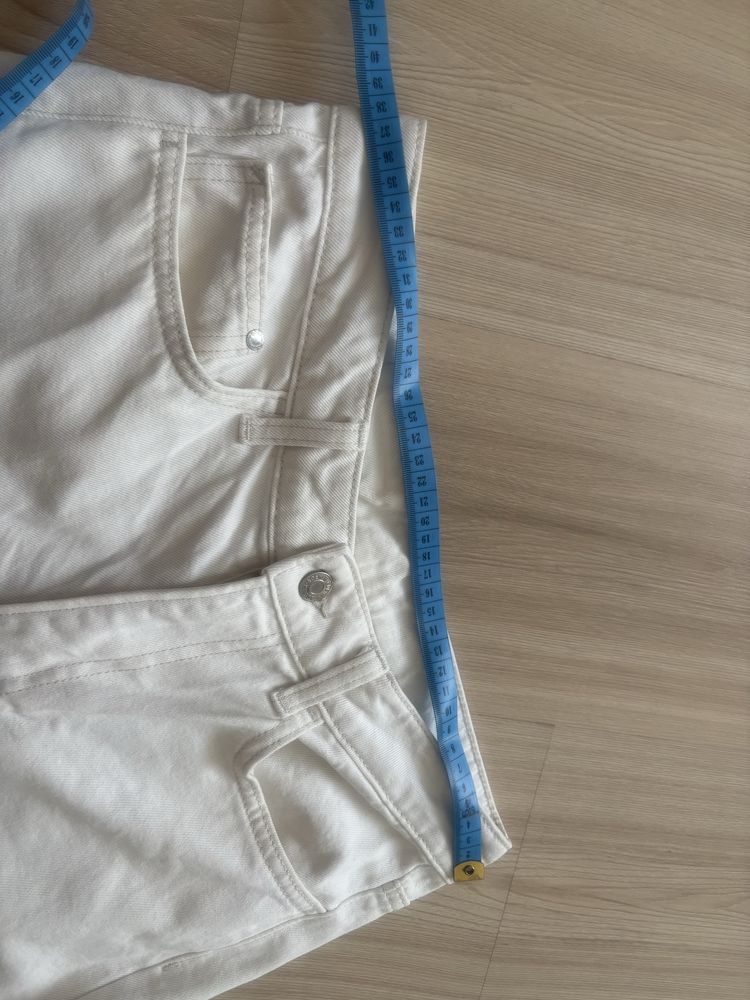 Białe spodnie hm ultra high waist wide mega modne 40