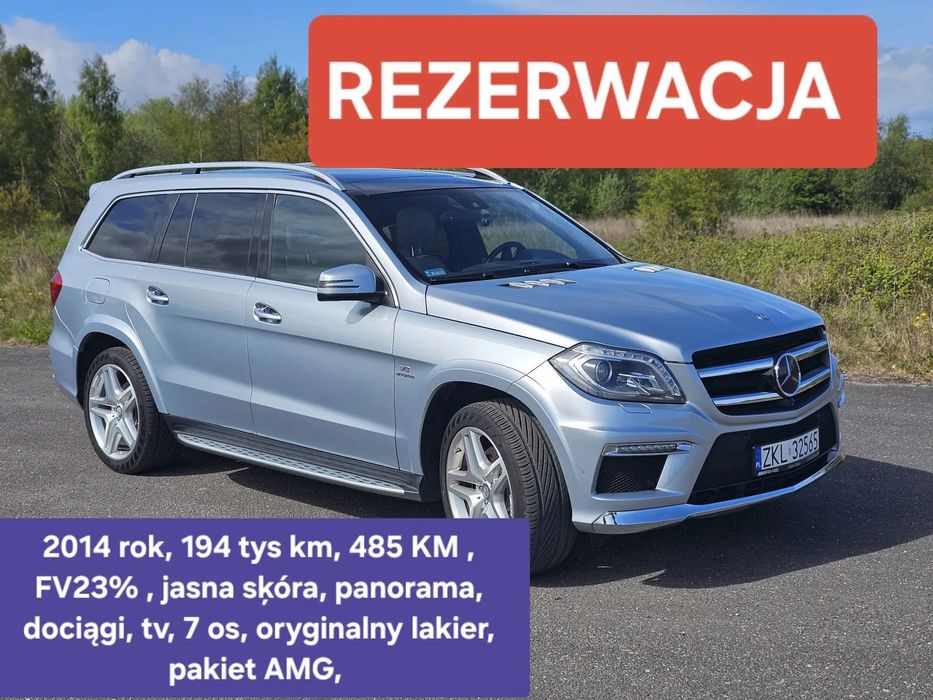 Mercedes-Benz GL GL550, 485 KM, FV23%, cena brutto, dociągi, 7 os, jasna skóra, stan bd