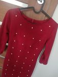 Sukienka XS welur bordo elegancka