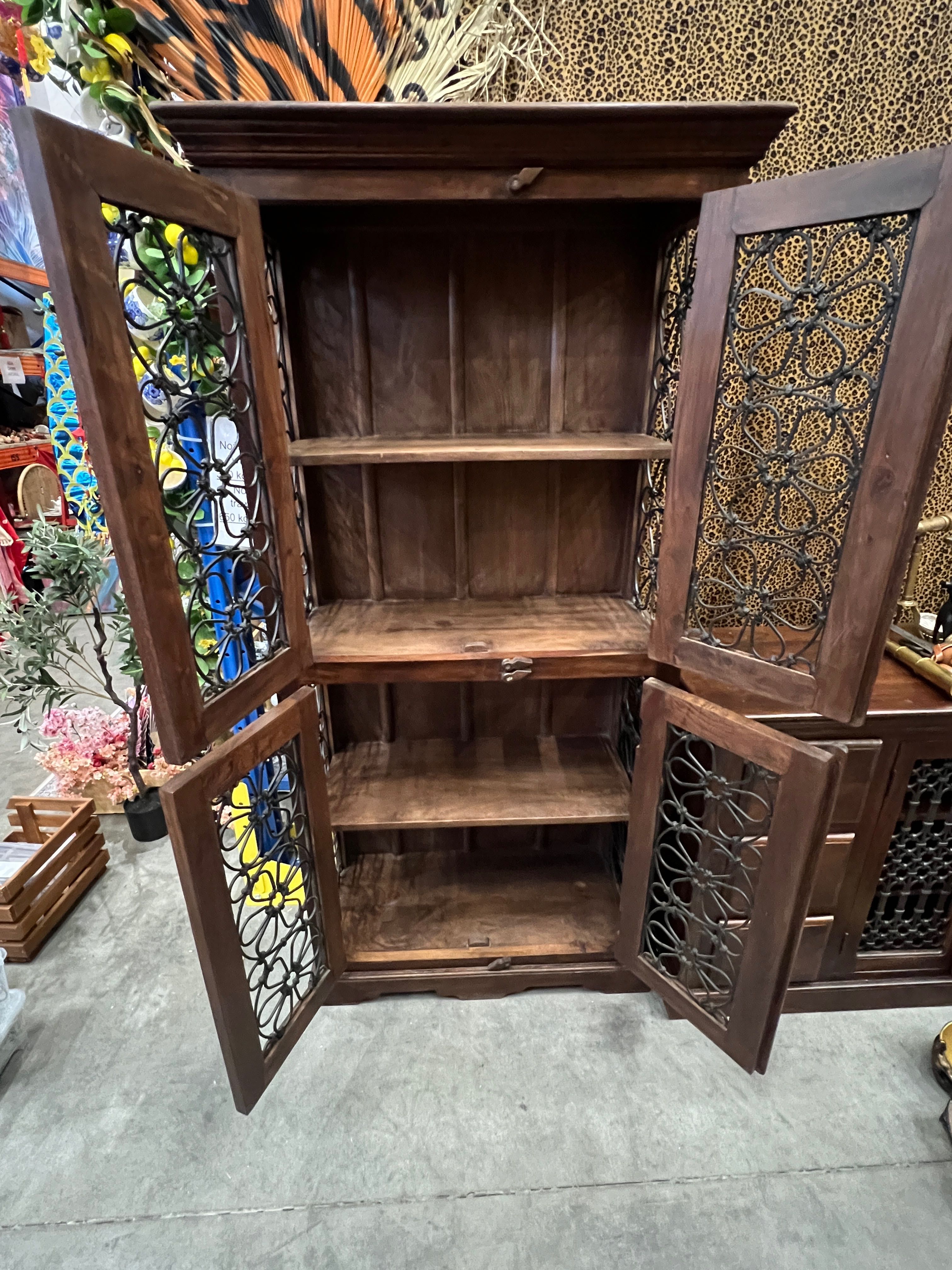 Biblioteczka kolonialna z drewna palisandrowego