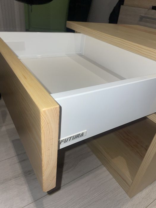 Sosnowy stolik nocny + szuflada (NOWY!)