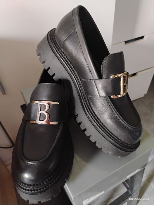 Mokasyny/ Loafersy skórzane Badura r. 38
