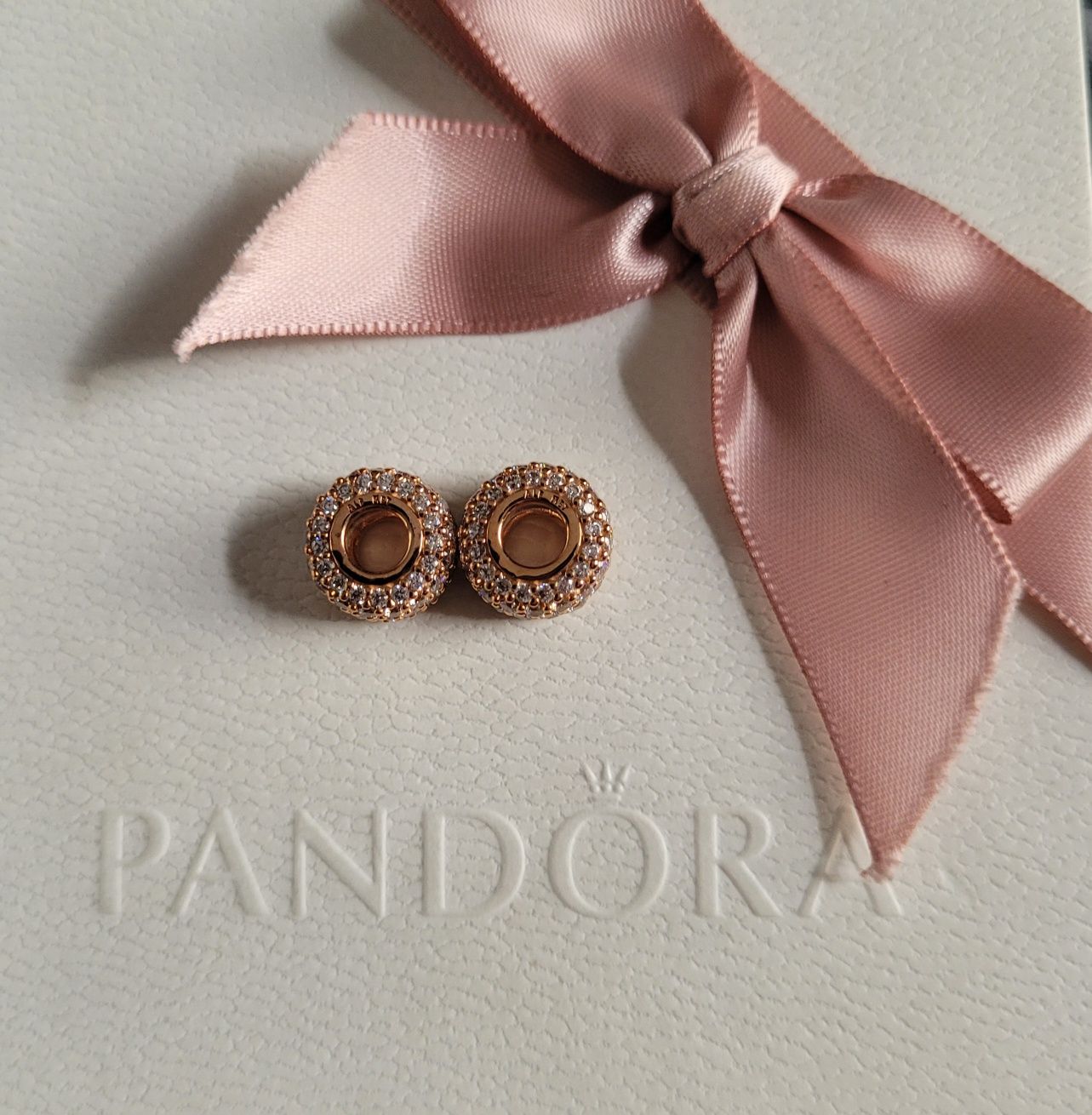 Pandora 2x charms Rose 782820C01 nowe