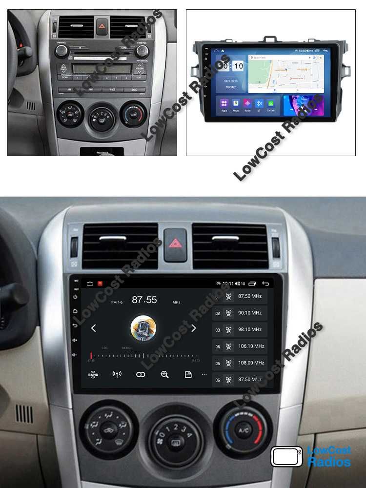 Auto Rádio 9' TOYOTA COROLLA (2007 a 2013) | GPS ANDROID BT USB WIFI