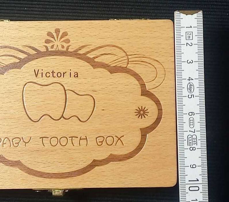 Drewniane pudełko na zęby mleczne mleczaki LosWood