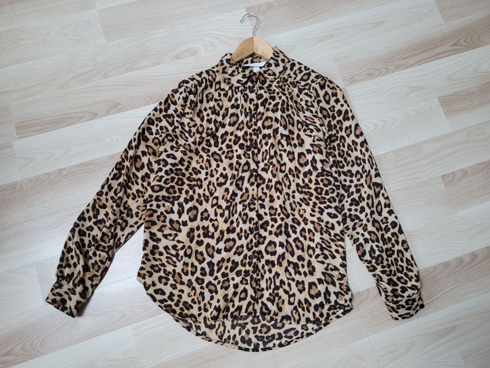 Koszula w panterkę w cętki S/M H&M zwiewna swobodna elegancka