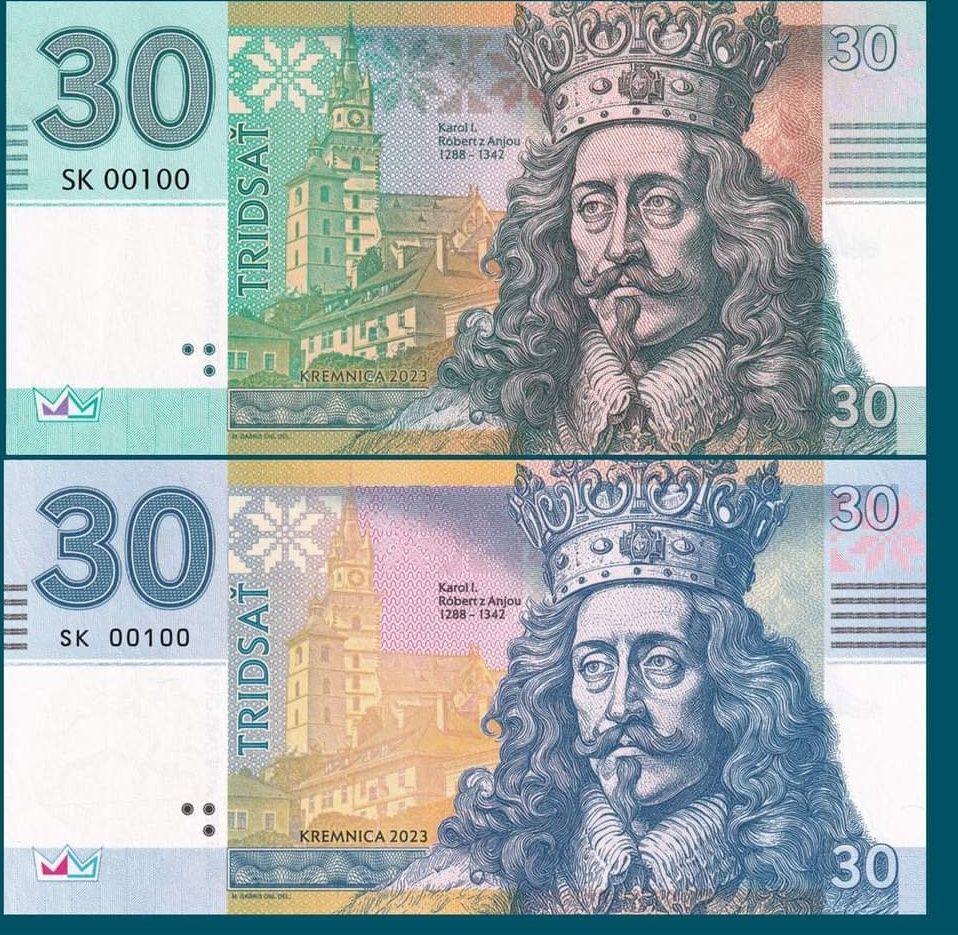 Bankot NOWOŚĆ 30 koron Karol I od Matej Gábryšia