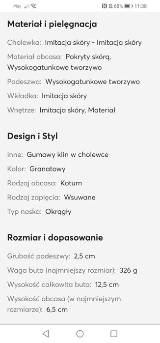 Botki jennifer fairy 38 NOWE