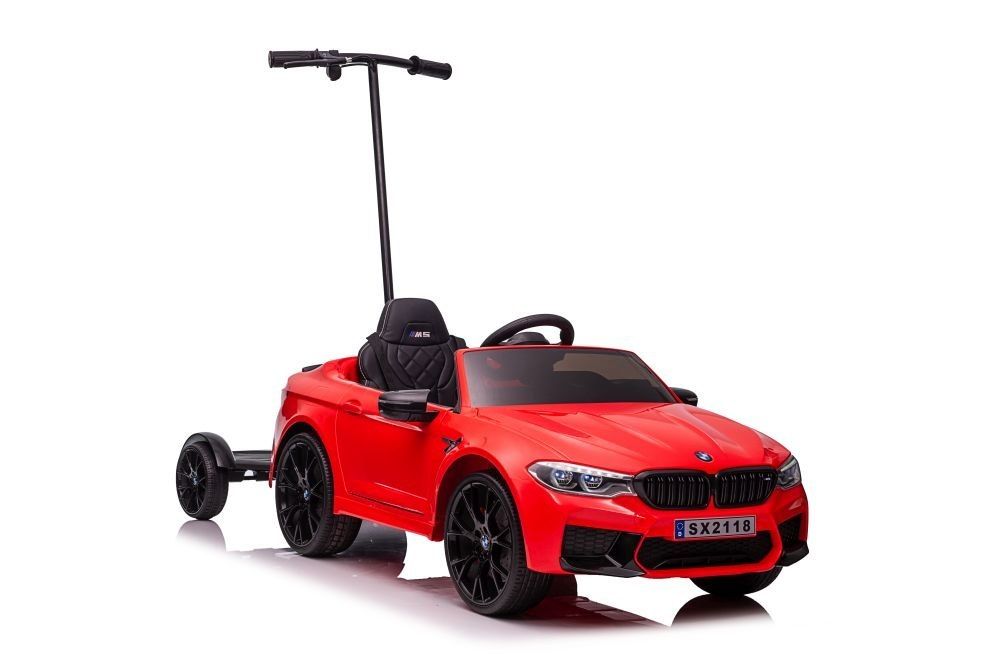 Auto Na Akumulator Bmw M5 Z Platformą Dla Rodzica Czerwone Lakierowane