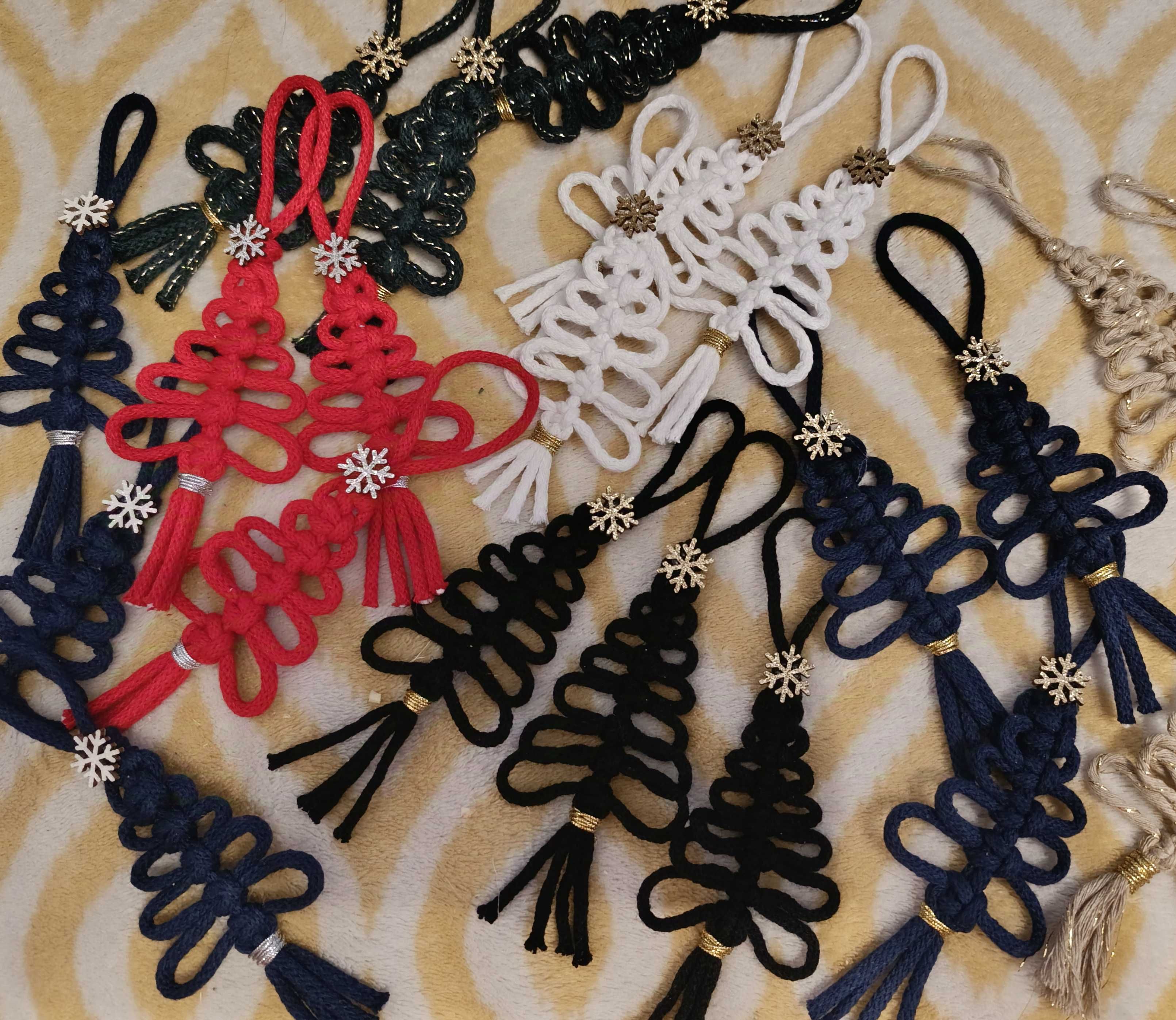 Czerwony zestaw prezent święta choinki Mikołaj skrzat krasnal handmade