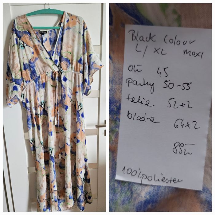 Black colour sukienka narzutka.lato plaża r l xl