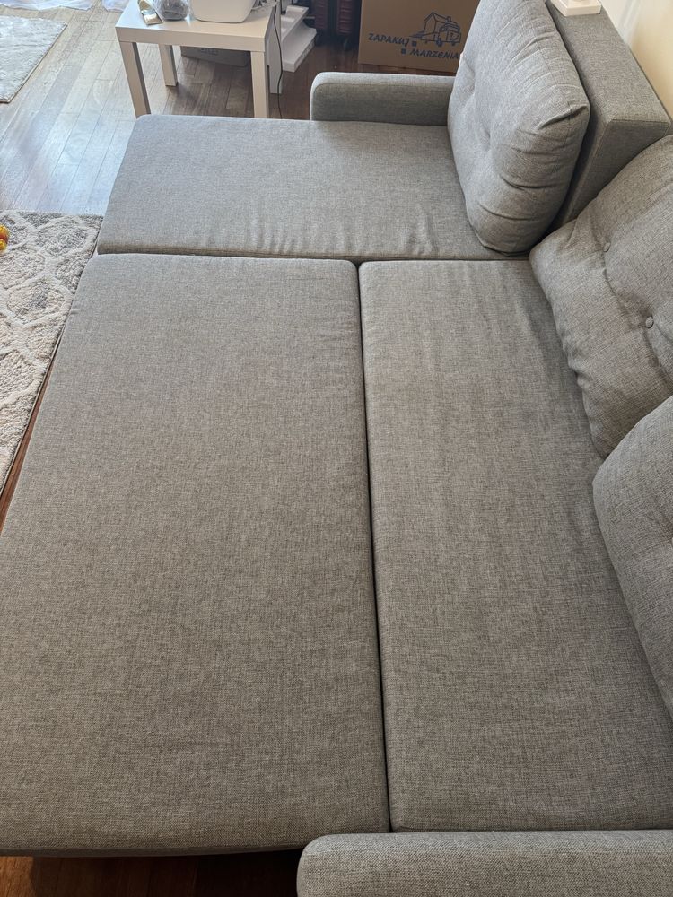Narożnik z funkcją spania IKEA szary
