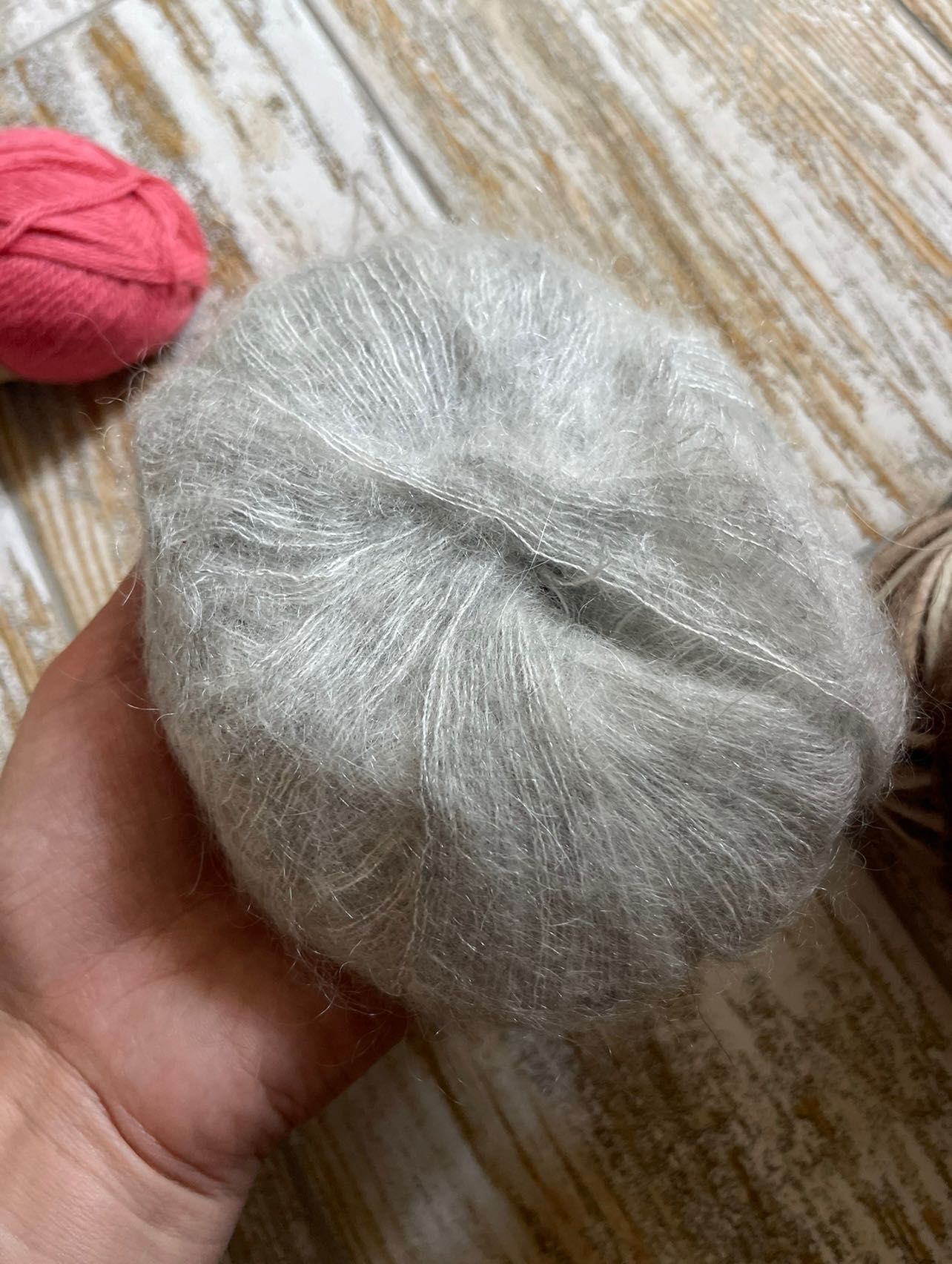 Вʼязальна пряжа нитки для вʼязання мікс silk mohair, вовна, альпака.