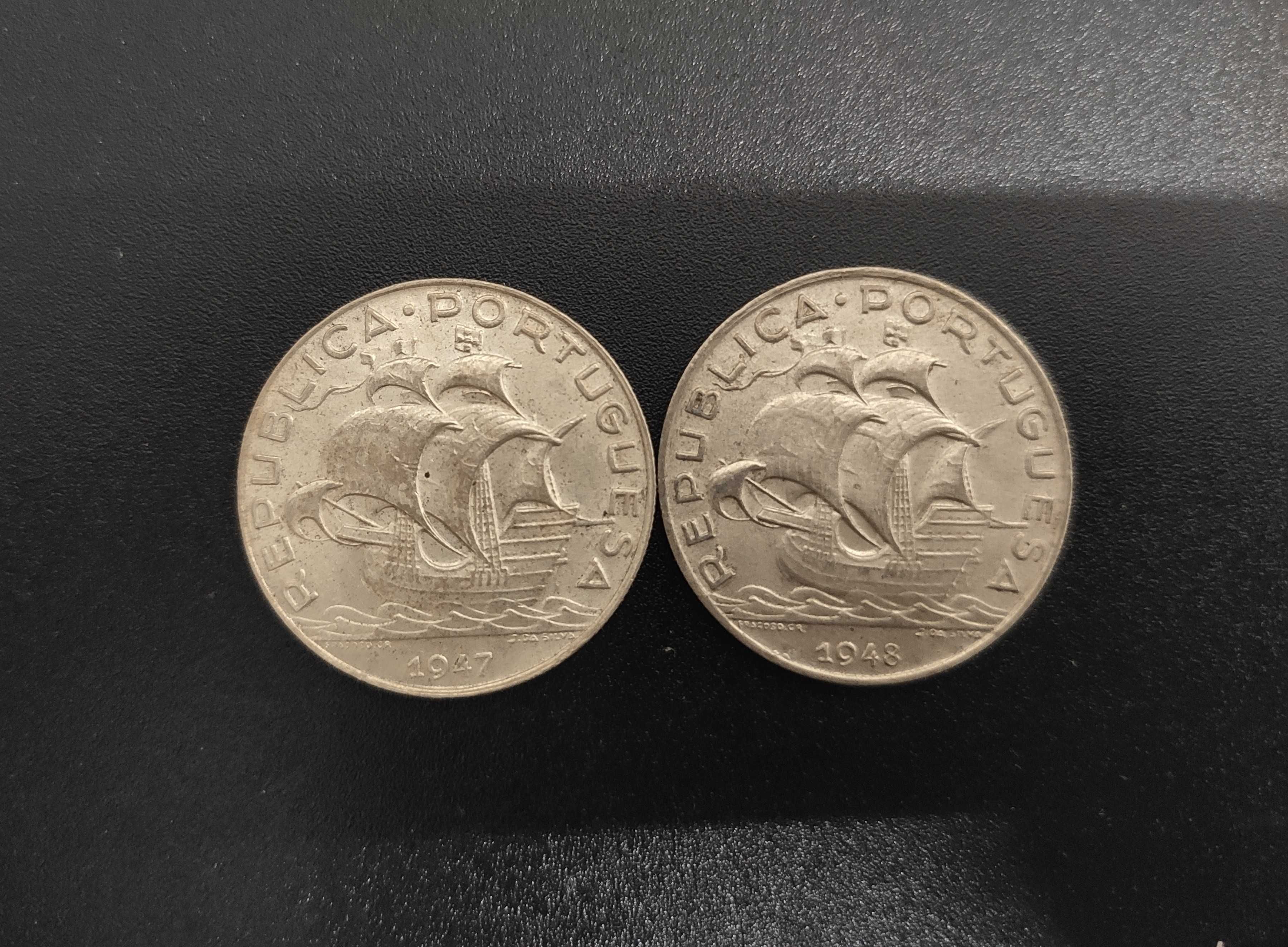 Moedas de 5$ 1947 + 1948 - Soberbas