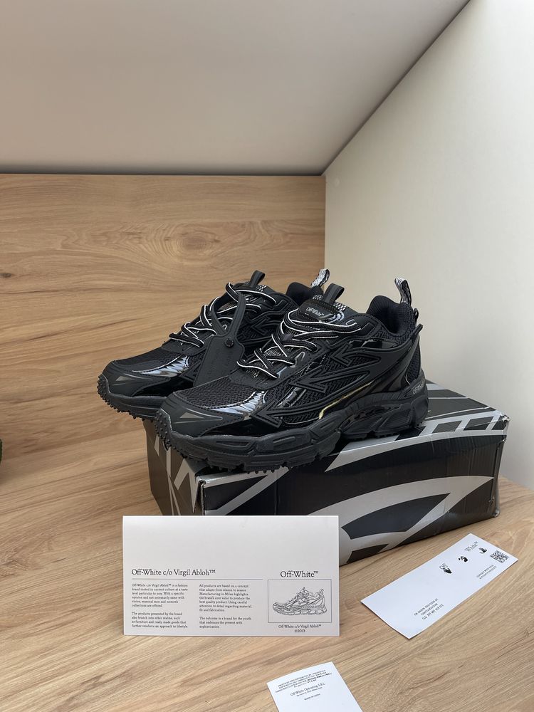 Кросівки Off White Be Right Back × Raf simons, чорно білі