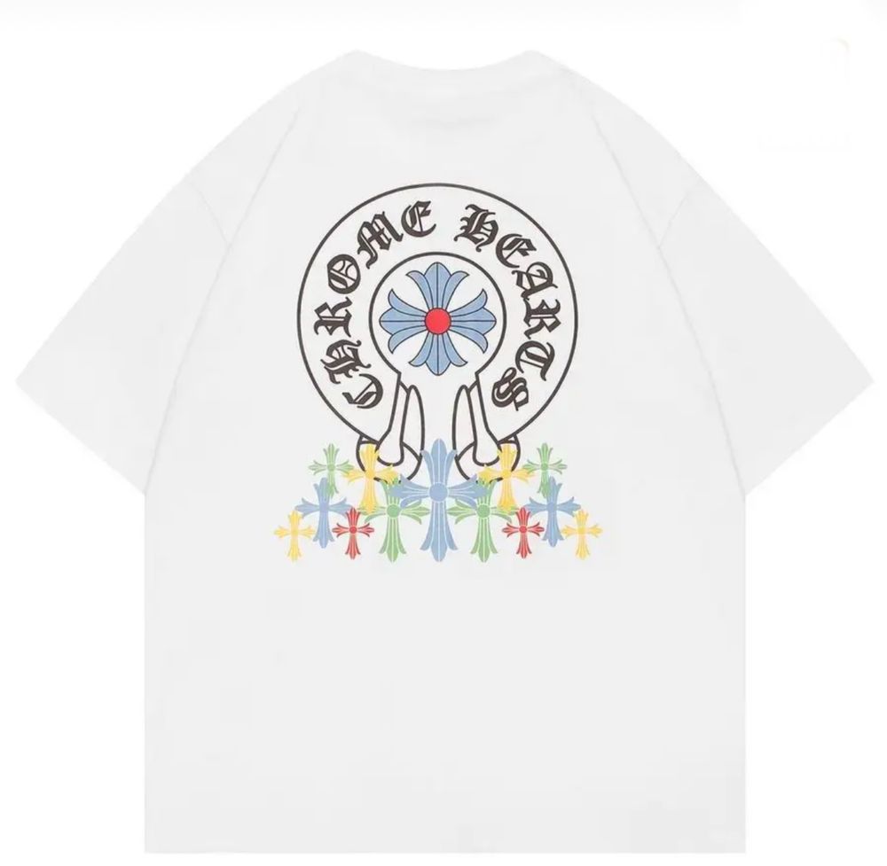 Футболки унисекс Chrome Hearts Logo Хит лета хром хартс черные белые