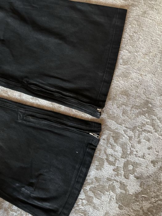 PROJECT GR FLARED BIKER JEANS клеш штаны waxed pants opium jeans