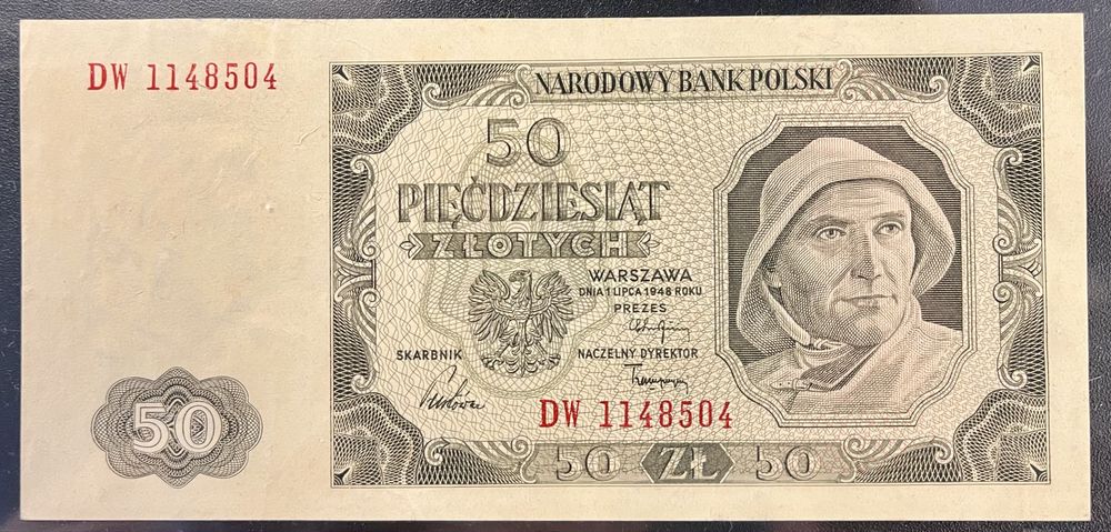 50 złotych 1948 rok - stan UNC