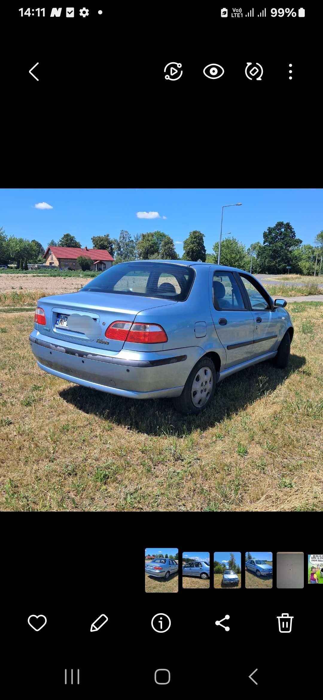 BARDZO ZADBANY 91.000 km przebiegu w oryginale FIAT Albea -bez LPG GAZ