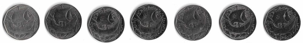 7 Moedas de 50$00