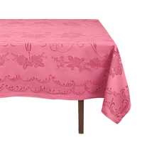 Retangular 250,  toalha de mesa em bordeus com rosas. Jacquard