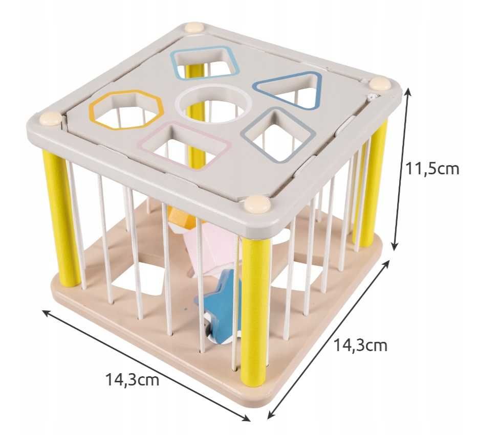 Sorter kostka edukacyjna elastyczna drewniana zabawka sensoryczna