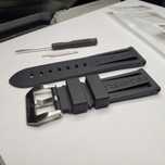 Pasek silikonowy 24mm do zegarka Panerai PAM czarny klamra pre-v