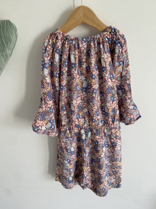 Kombinezon letni lindex 116 kwiatki drobne niebieskie