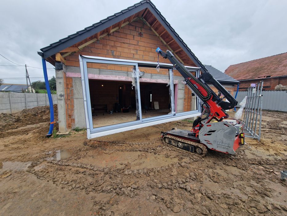 Mini żuraw/manipulator do szklenia okien,fasad wynajem jekko maeda bg