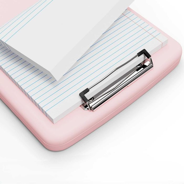 Piasoenc Clipboard A4 z organizerem i klipem bocznym, różowy