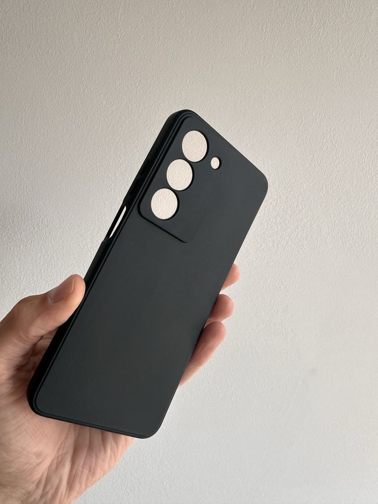 Etui Matt czarne + SZKŁO cały ekran do REALME 14X