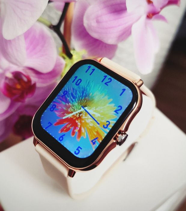 Złoty Damski Smartwatch Zegarek Polskie Menu Nowy
