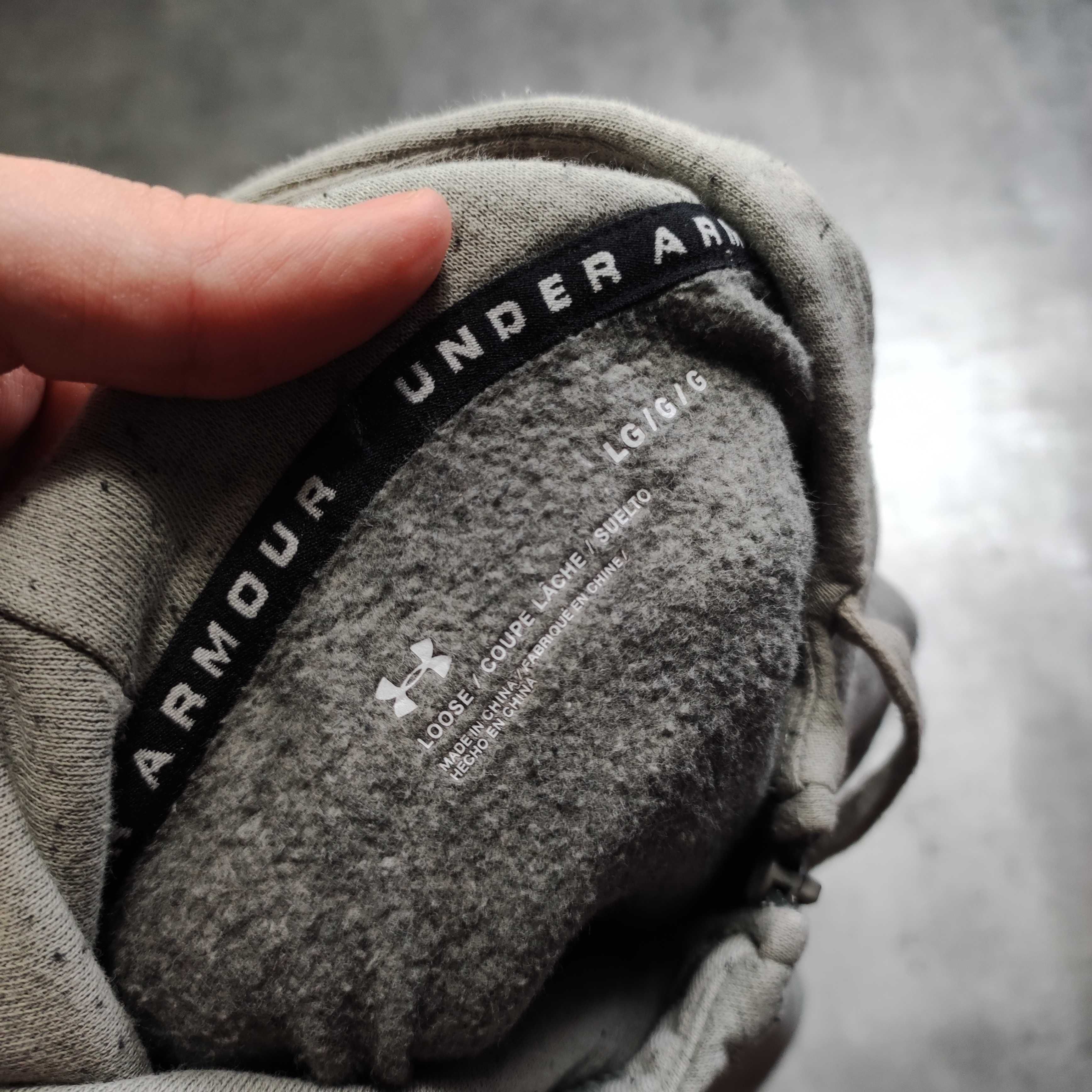 MĘSKA bluza z Kapturem Szara Rozpinana Bawełna GYM Under Armour Logo